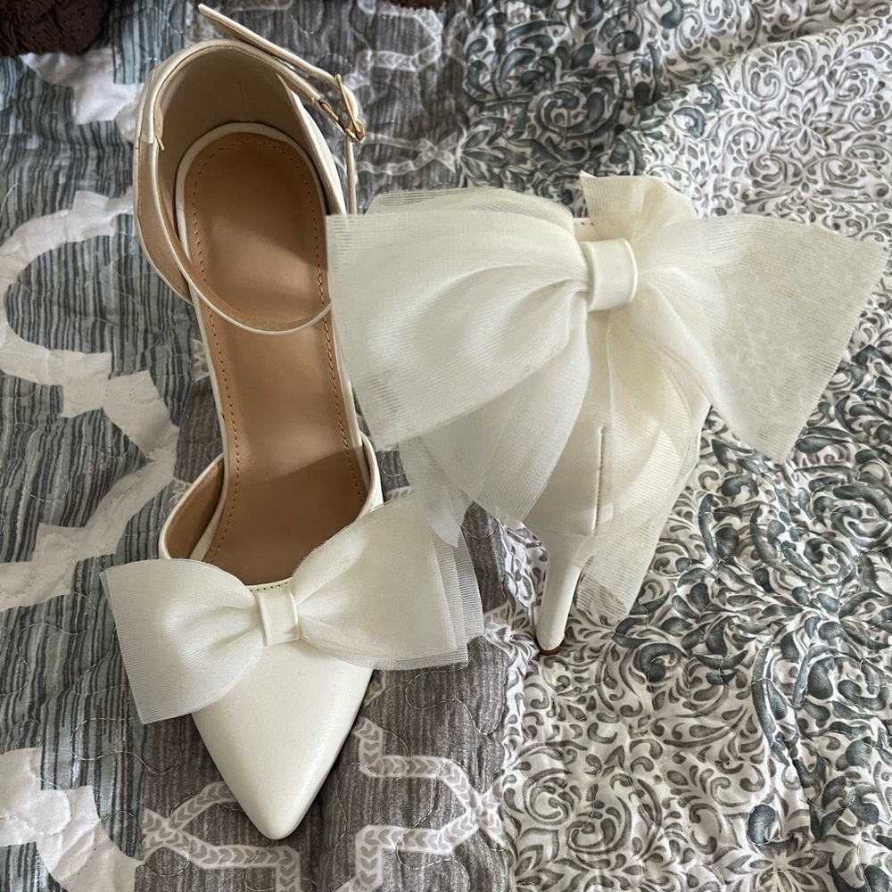 White high heels